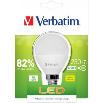 Verbatim LED žárovka E14 220-240V 4.5W 250lm 2700k teplá bílá