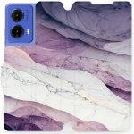 Mobiwear Motorola Moto G85 5G VP31S Bílý a fialový mramor – Sleviste.cz