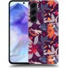 Pouzdro a kryt na mobilní telefon Samsung Picasee silikonové Samsung Galaxy A55 5G Purple Leaf černé