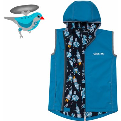Esito dětská softshellová dvojitá vesta Roboti tyrkysová – Hledejceny.cz
