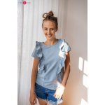 Kojící tričko halenka Milky Waves Dusty Blue kr.rukáv – Zboží Dáma