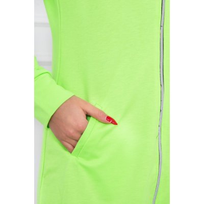 Šaty s kapucí zelená neonová