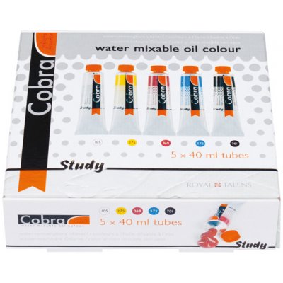 Royal Talens Startovací sada Cobra Study 5 x 40 ml H2Oil vodouředitelné olejové barvy – Sleviste.cz