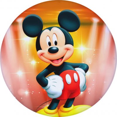 1x Mickey Mouse – ruce v bok a zlaté odlesky – jedlý papír na dort – Hledejceny.cz