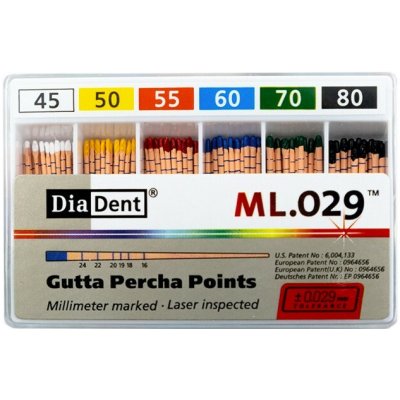 DiaDent Gutaperčové Čepy ML.029 02Taper ISO45-80 120 ks – Hledejceny.cz