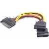 PC kabel Gembird Cableexpert SATA napájecí na 2x SATA, rozdvojka, 0.15m CC-SATAM2F-01