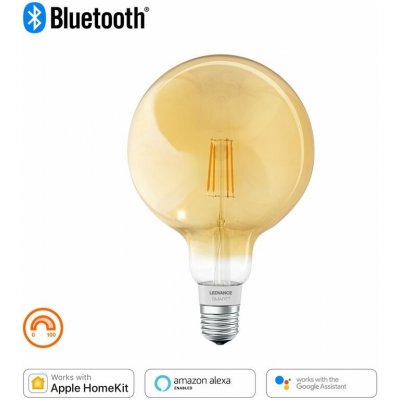 LEDVANCE LED Filament Smart+ G120 Globe 6W = 52W E27 Gold lesklý 680lm extra teplá bílá 2400K Stmívatelná aplikace Google Alexa Apple HomeKit Bluetooth – Hledejceny.cz