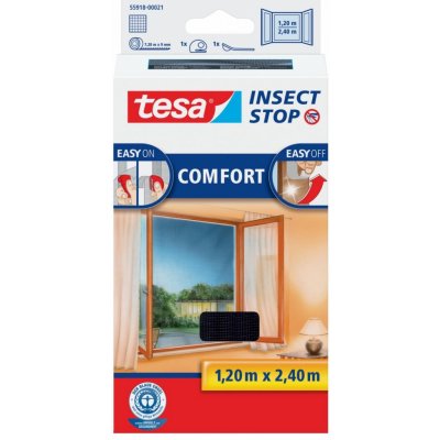Tesa COMFORT Síť proti hmyzu na francouzské okno, antracitová, 1,2 x 2,4m 55918-00021-01 – Zbozi.Blesk.cz