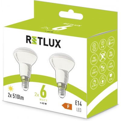 Retlux REL 38 Sada LED reflektor žárovek 6W E14 teplá bílá – Zboží Živě