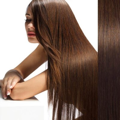 Girlshow Clip in vlasy 100% lidské – Remy 105 g pás vlasů 6 středně hnědá 6 (hnědá)