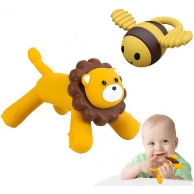 Anboor dětské silikonové kousátko lev a včela 2 ks – Zboží Mobilmania