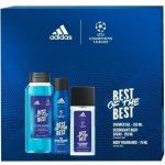 Adidas UEFA Best Of The Best deodorant s rozprašovačem 75 ml + sprchový gel 250 ml + deodorant ve spreji 150 ml – Hledejceny.cz