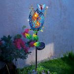 Weltbild Solární zahradní zápich Květina s motýlem, modrá – Zboží Dáma