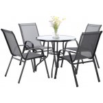 Pro-Tech shop Zahradní nábytek set – šedý (4 židle + kulatý stolek) 62187 TIH3514 – Hledejceny.cz