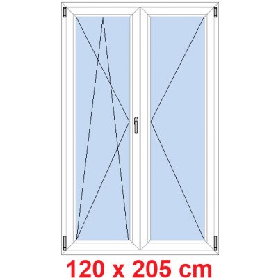 Soft Dvoukřídlé balkonové dveře otevíravé a sklopné Černá krupička/Černá krupička 120 x 205 cm – Hledejceny.cz