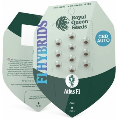 Royal Queen Seeds Atlas F1 Hybrid CBD Auto semena neobsahují THC 3 ks – Zboží Mobilmania