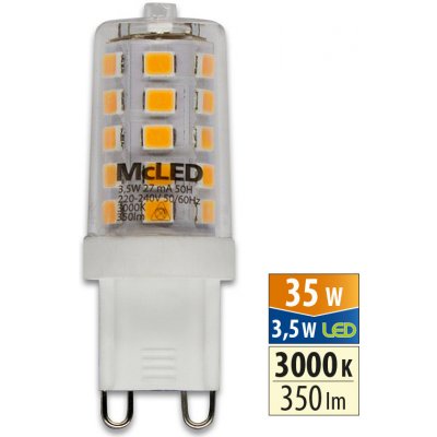 McLED LED G9, 3,5W, 3000K, 350lm – Zboží Mobilmania