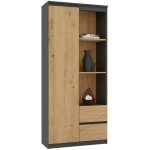 Topeshop RS-80 BILY ANTRACYT/DĄB ARTISAN kancelářská skříň – Sleviste.cz