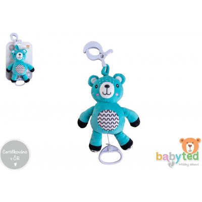 Medvídek babyted natahovací hrací strojek plyš 30cm závěs na postýlku/kočárek na kartě v sáčku 0m+ – Zboží Dáma