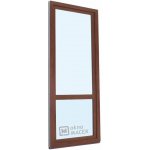 Kömmerling balkonové dveře 70 AD s příčkou levé ořech/ořech 70 x 220 cm s klikou+ PVC rám – Hledejceny.cz