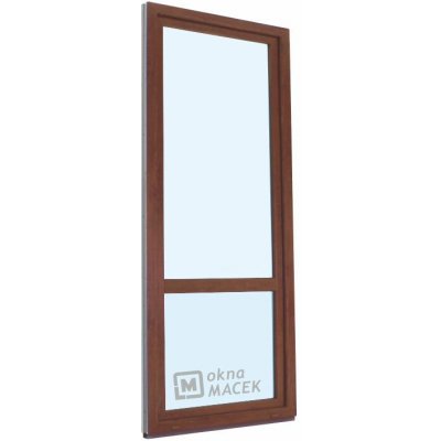 Kömmerling balkonové dveře 70 AD s příčkou levé ořech/ořech 70 x 220 cm s klikou+ PVC rám – Hledejceny.cz
