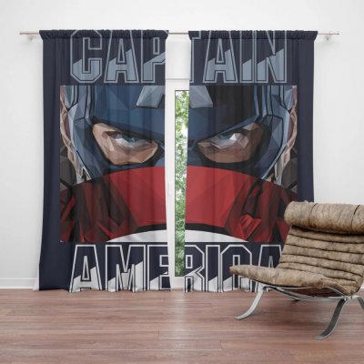 Sablio Závěs Kapitán Amerika pohled přes štít: 2ks 140x250cm – Hledejceny.cz