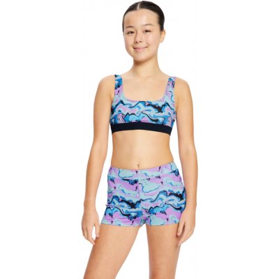 Modibodi dívčí menstruační plavky Performance Hi Waist Short Super Marble Blue spodní díl – Sleviste.cz