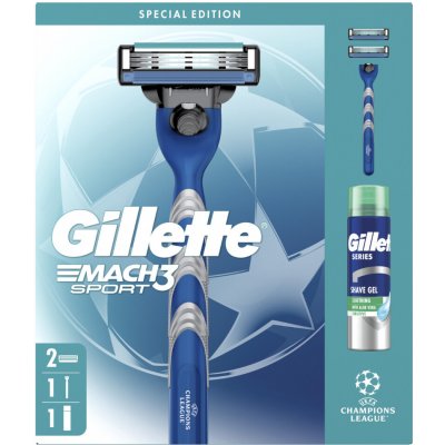 Gillette Mach3 strojek Sport2 náhradní hlavice + gel na holení 200 ml – Zboží Mobilmania