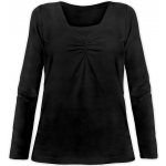 Jožánek Klaudie kojící tričko vsadka v barvě dlouhý rukáv černá – Zboží Dáma