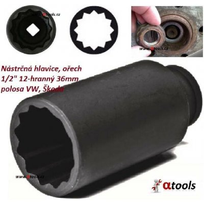 Asta Nástrčná hlavice, ořech 1/2" 12-hranný 36mm polosa VW, Škoda Fabia – Hledejceny.cz