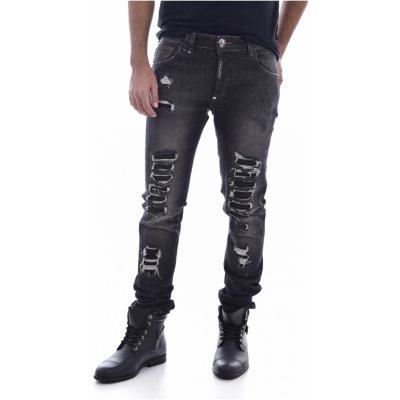 Philipp plein pánské úzké džíny MDT0991 černé