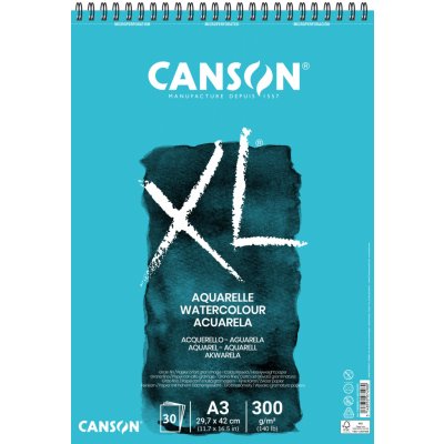 Canson XL Aquarelle Skicák v kroužkové vazbě A3 CP, 300g, 30 listů – Zbozi.Blesk.cz