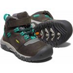 Keen Ridge Flex Mid Wp Jr magnet/greenlake dětská obuv šedá – Zboží Dáma