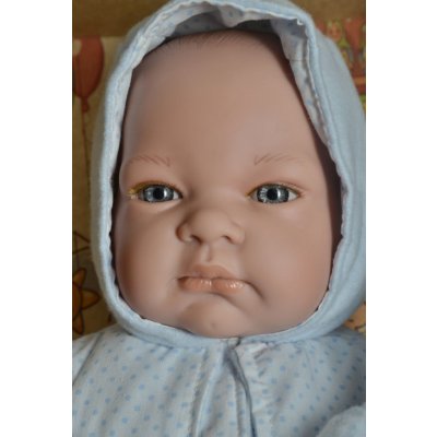 Lamagik Realistické miminko chlapeček John ve světle modrém oblečku