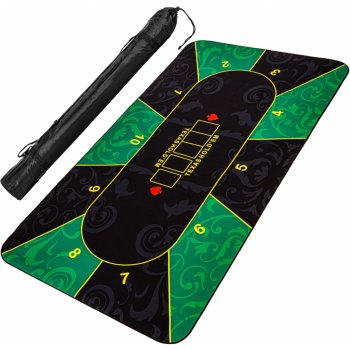 Garthen Skládací pokerová podložka, zelená/černá, 200 x 90 cm