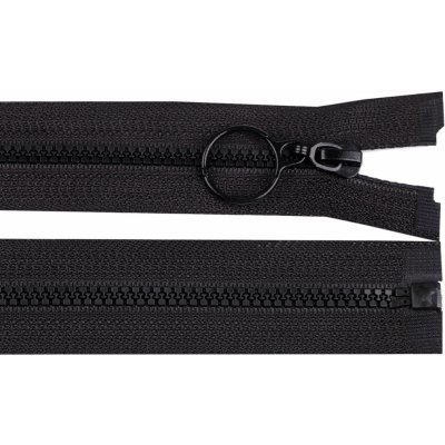 Kostěný zip 4 mm dělitelný s kroužkem délka 30 cm, malé, černá – Zboží Mobilmania