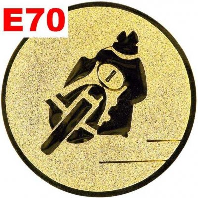 Emblém E70 MOTORKA umístění na sportovní pohár nebo medaili 50 mm – Zboží Mobilmania