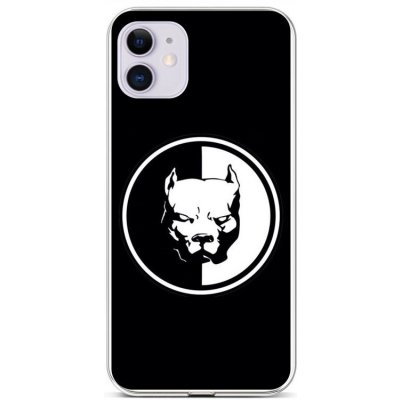 Pouzdro TopQ iPhone 11 silikon Černobílý pitbull