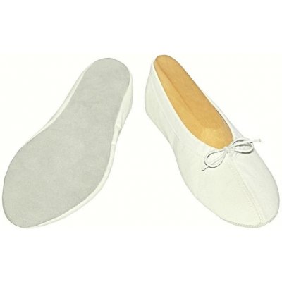 Miroslav Šoman Taneční cvičky textil Iris - podešev kůže - bílé – Zboží Dáma