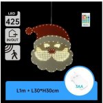 Aigostar LED Vánoční dekorace 425xLED/3xAA IP44 + dálkové ovládání santa 30 cm B10303AAEE – Hledejceny.cz