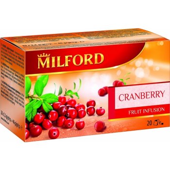 Milford ovocný čaj s příchutí brusinek 20 x 2,5 g