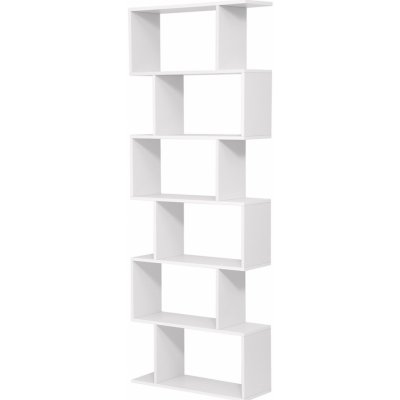 Vasagle Knihovna 6-patrová, bílá, 190,5x70x24 cm – Zboží Dáma