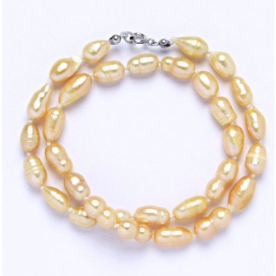 Čištín perly pravé říční uzlíkované 6640 lososový – Zboží Mobilmania