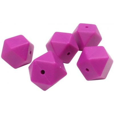 Ideal čtvercové silikonové korálky fialové růžové 17 mm 5 kusů – Zbozi.Blesk.cz