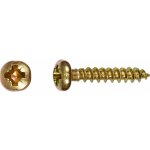 Uni vrut s půlkulatou hlavou PZ2 plný závit žlutě pozinkovaný 3,5 x 20 mm, 40 ks – Hledejceny.cz