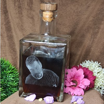 JWD Gravírování lahví, láhev s vlastní fotkou na alkohol., whiskey. 17cm Varianta: 1 strana – Zboží Dáma