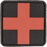 PVC nášivka - zdravotnický kříž, červeno-černý, 5x5 cm, Mil-Tec – Hledejceny.cz