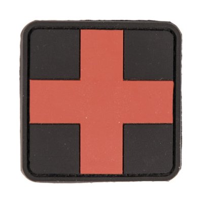 PVC nášivka - zdravotnický kříž, červeno-černý, 5x5 cm, Mil-Tec – Hledejceny.cz