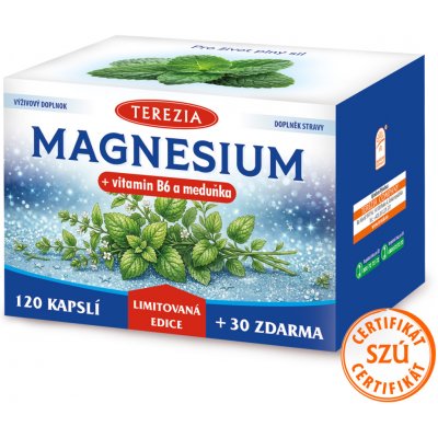 TEREZIA MAGNESIUM + vitamin B6 a meduňka Limitovaná edice 120 + 30 kapslí – Hledejceny.cz