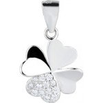 Nubis Stříbrný přívěšek čtyřlístek se zirkony NB 4302 – Zboží Mobilmania